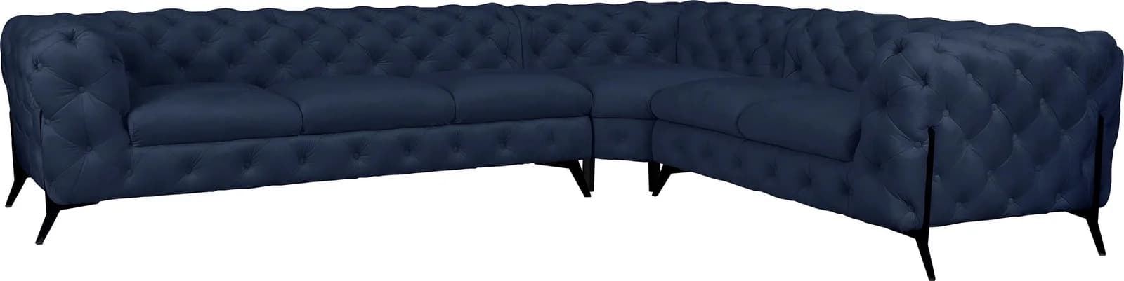 HOME AFFAIRE Chesterfield-Sofa Amaury L-Form Blau