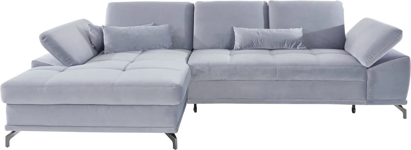 OTTO HOME Costello Ecksofa L-Form hellgrau mit Sitztiefenverstellung
