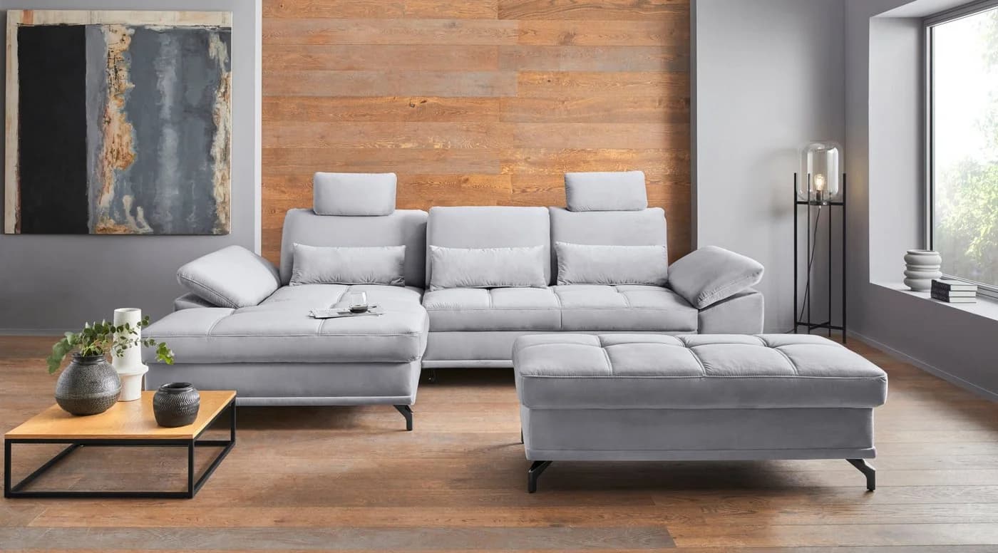 OTTO HOME Costello Ecksofa L-Form hellgrau mit Sitztiefenverstellung - Bild 2