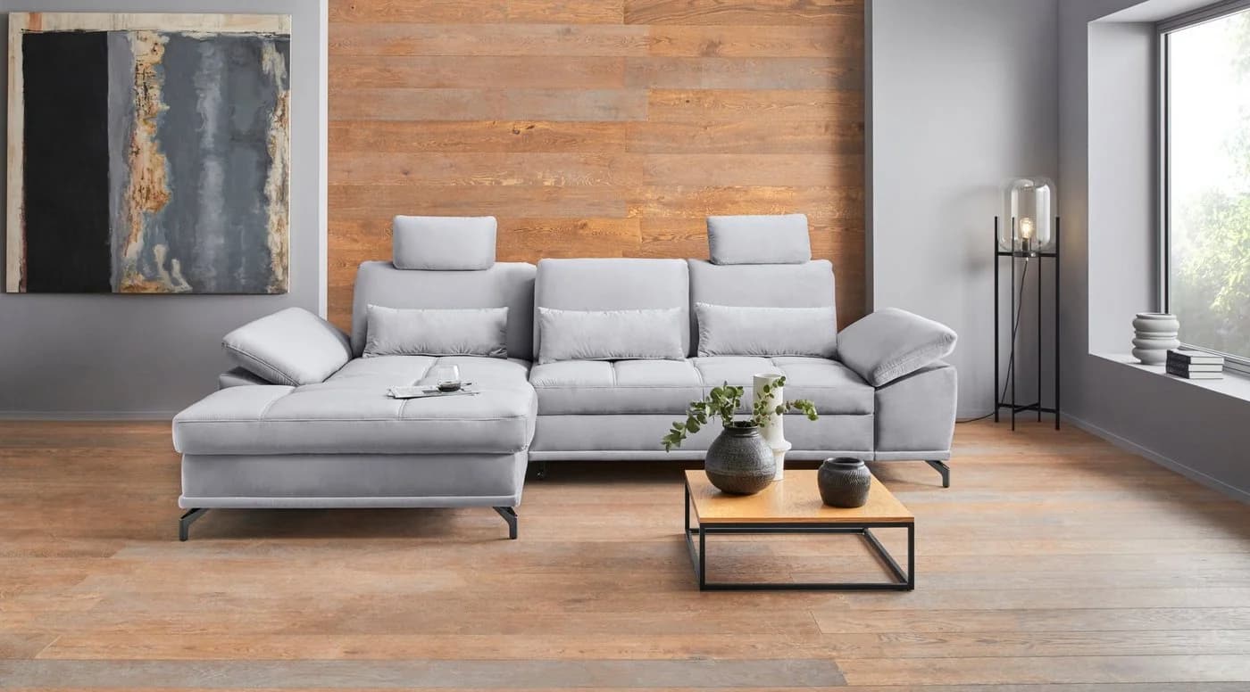 OTTO HOME Costello Ecksofa L-Form hellgrau mit Sitztiefenverstellung - Bild 3