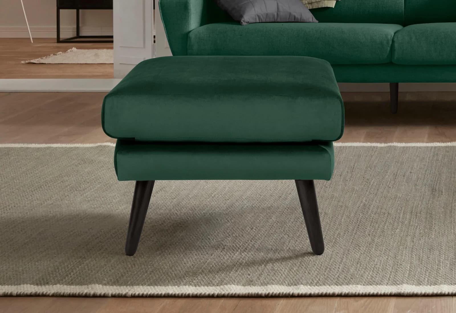 OTTO HOME Hocker Bille Grün Skandinavisch Eiche-Beine