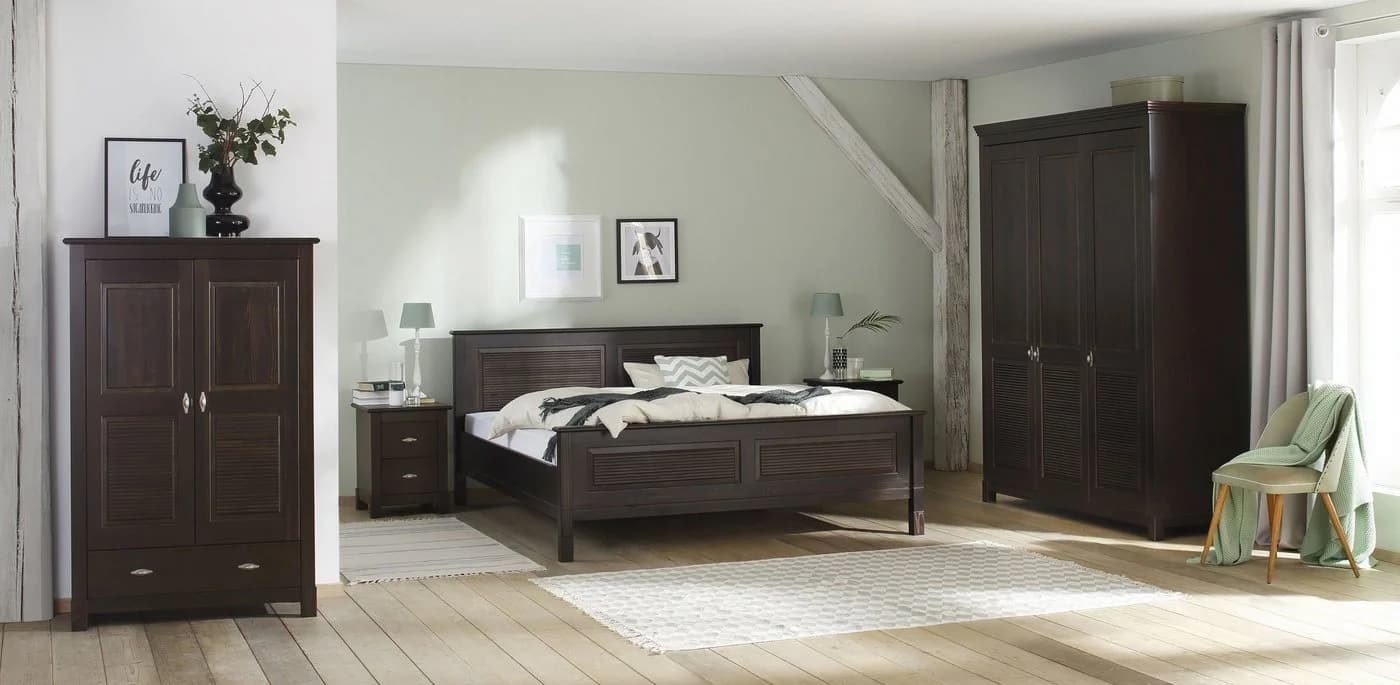 OTTO HOME Wäscheschrank Rauna Massivholz Kiefer Dunkelbraun
