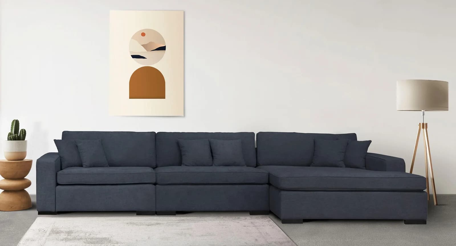 HOME AFFAIRE Skara XXL L-Form Sofa Eckelement Grau Blau