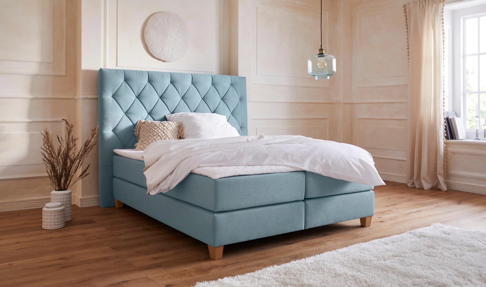 Home Affaire Boxspringbett Harmones hoch Mint 160x200 cm