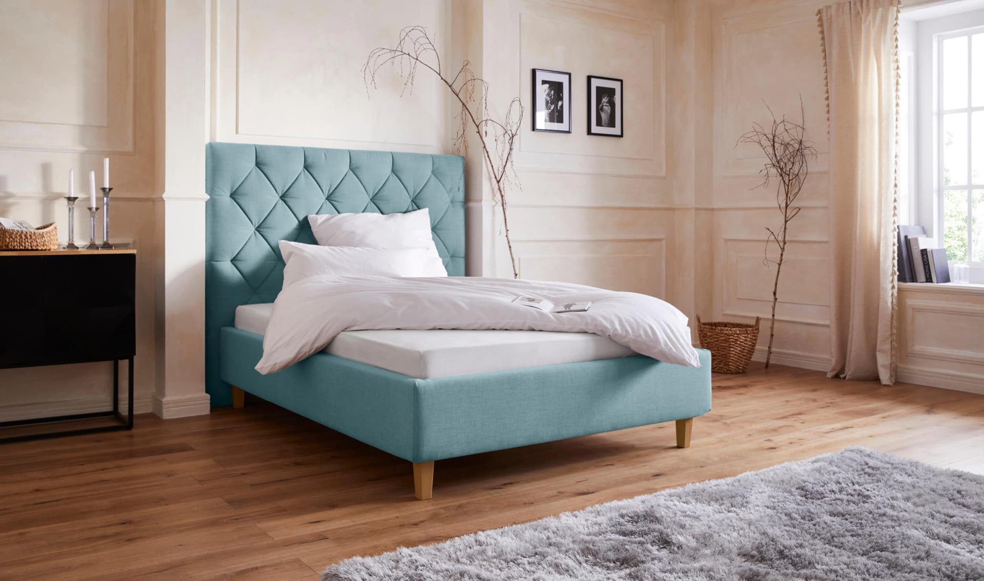 HOME AFFAIRE Sunley 140 Polsterbett Mint mit Matratze und Lattenrost