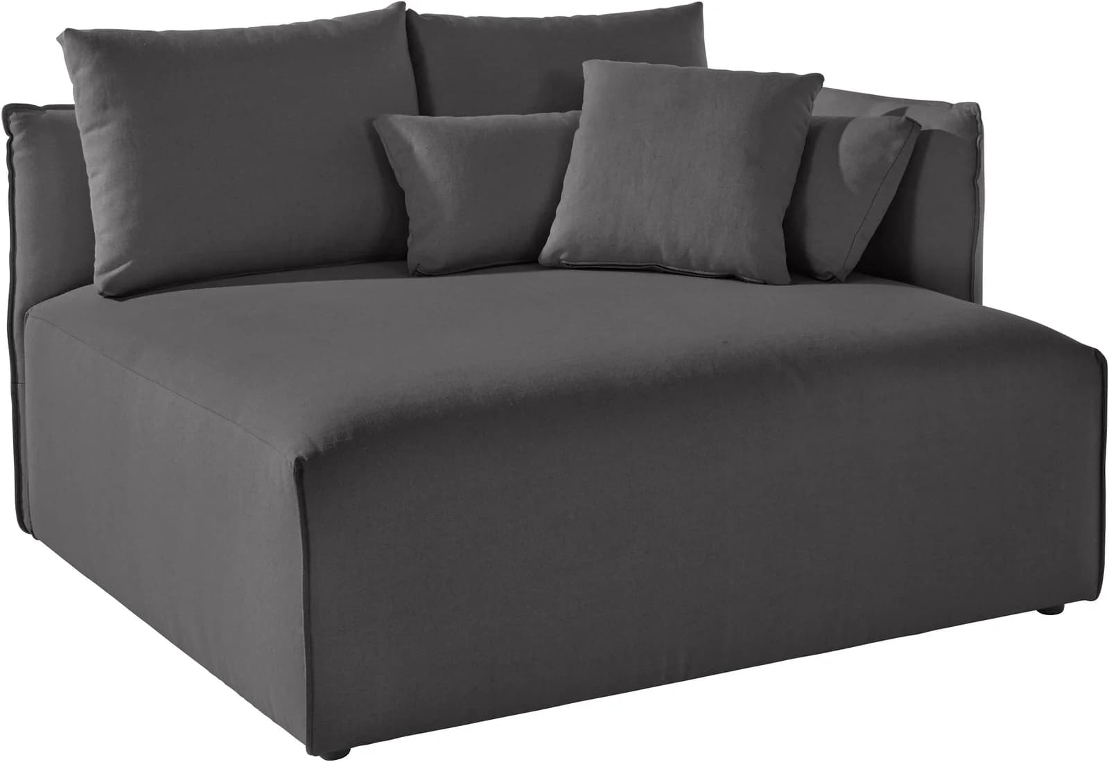 OTTO HOME Ottomane Nöre Lounge-Modul Anthrazit Baumwolle Leinen