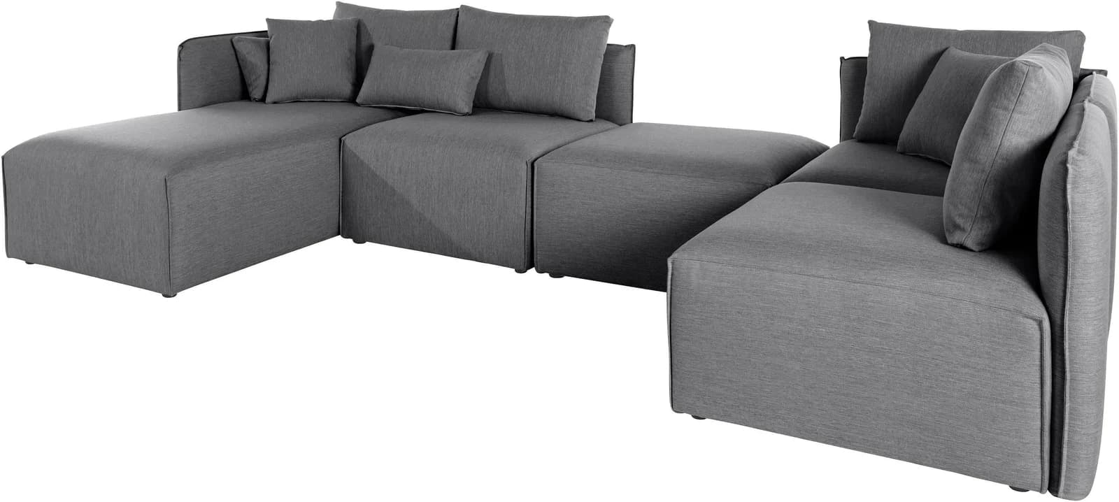 OTTO HOME Nöre U-Form Wohnlandschaft 5-tlg. Hellgrau