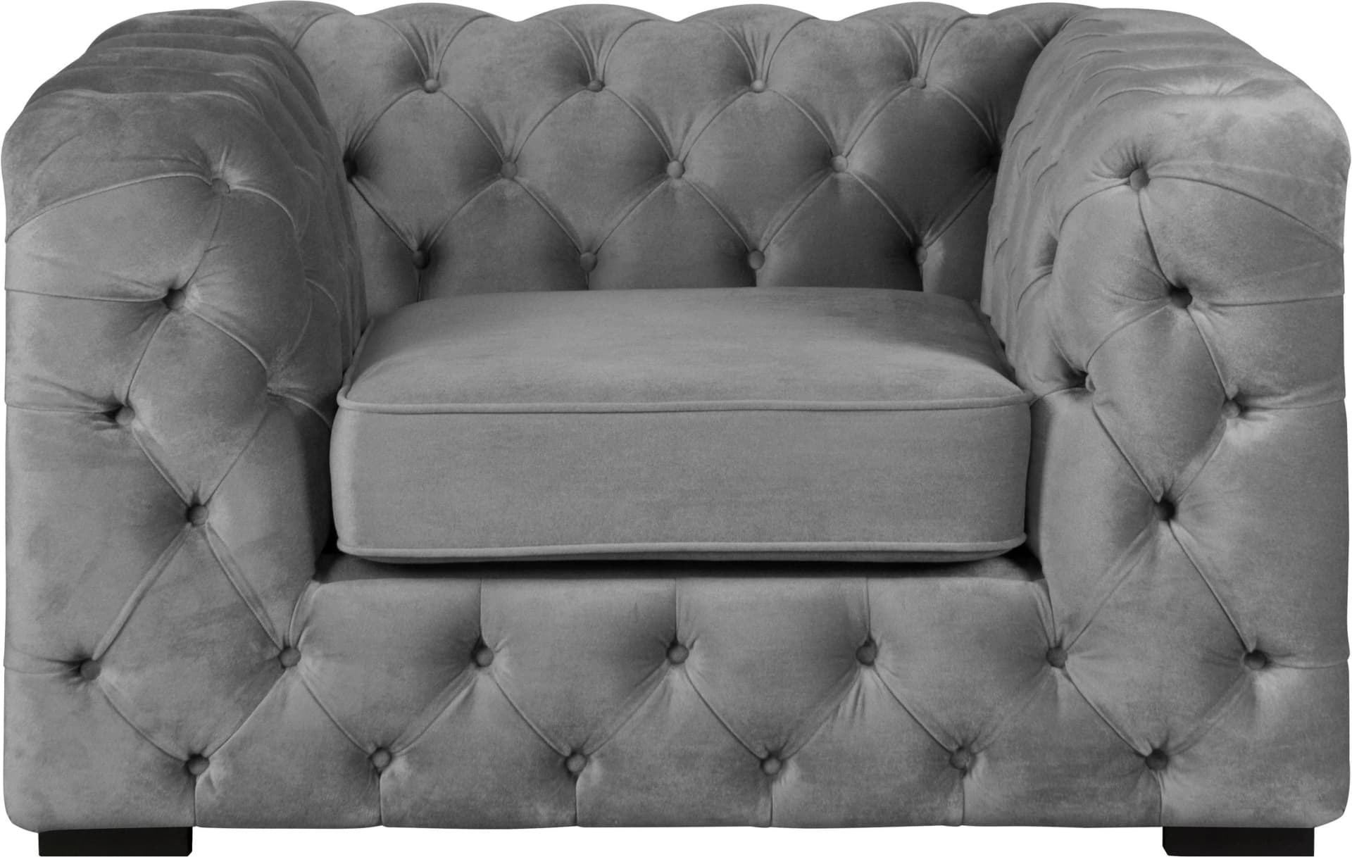 Home Affaire Chesterfield-Sessel Kalina Grau Samtvelours