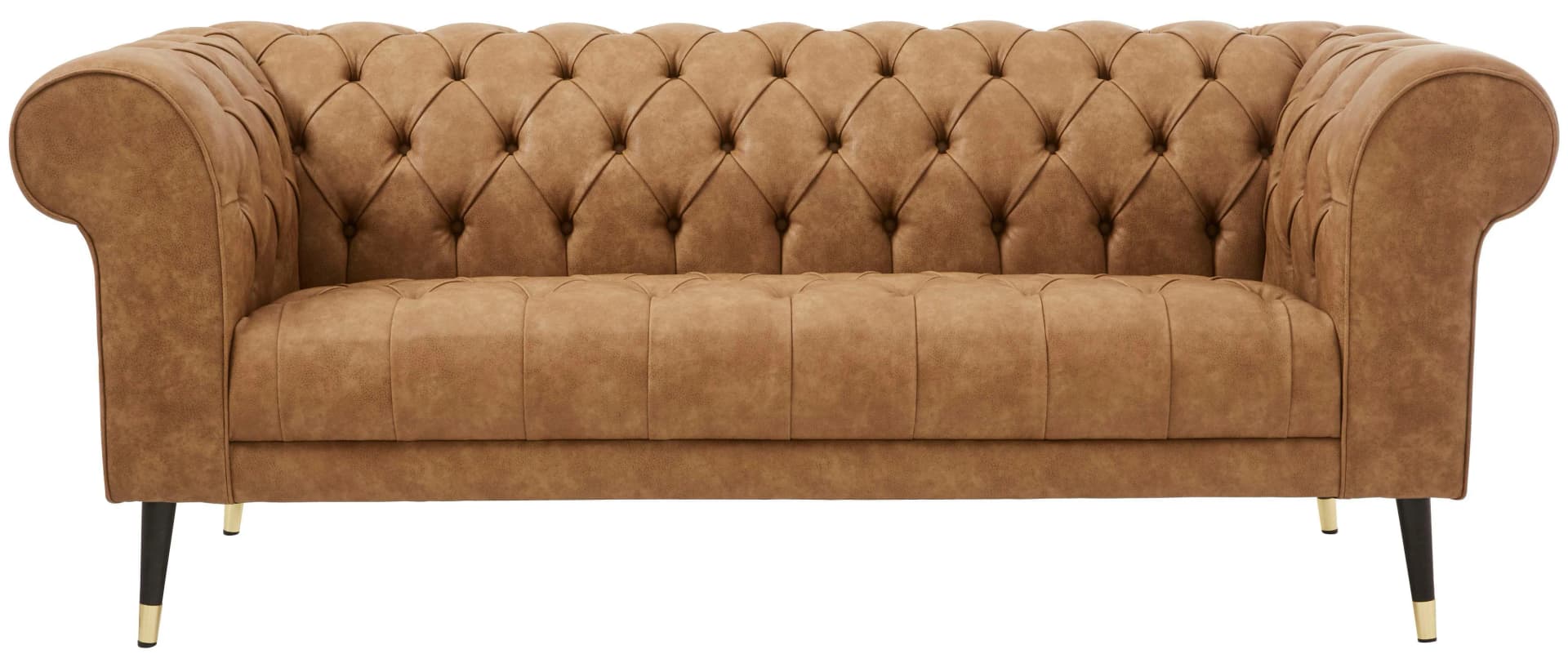 Home Affaire Chesterfield-Sofa Tinnum hellbraun Luxus-Microfaser