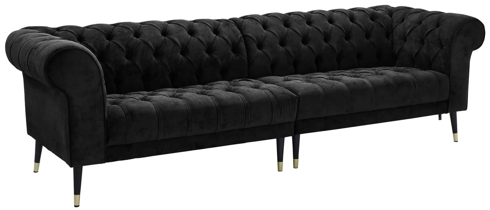 HOME AFFAIRE Chesterfield-Sofa Tinnum Schwarz Vintageoptik