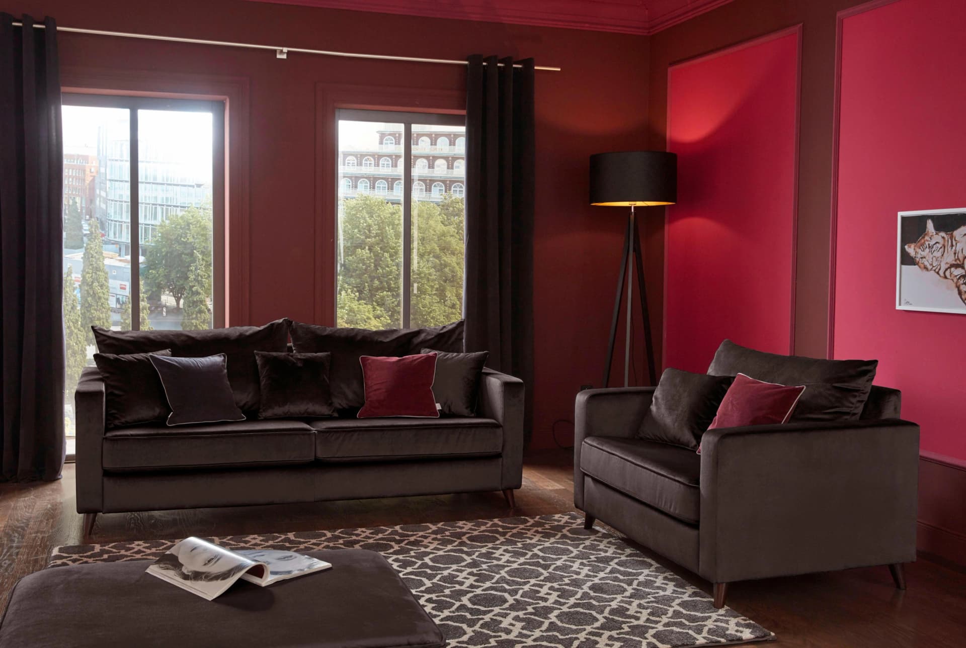 HOME AFFAIRE Hocker Renesse Espresso Samtvelours Polsterhocker