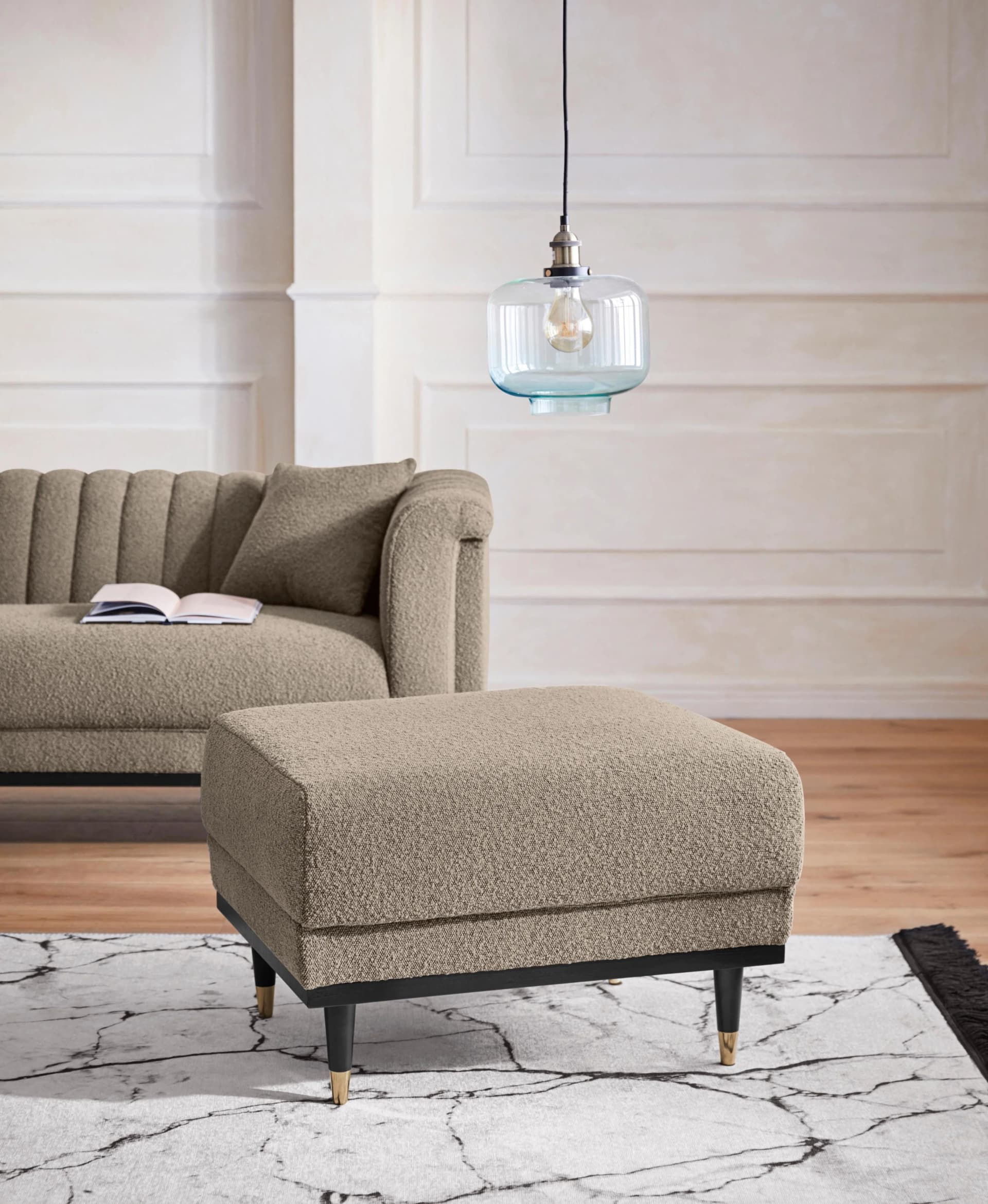 Home Affaire Polsterhocker Chamby New Beige Bouclé