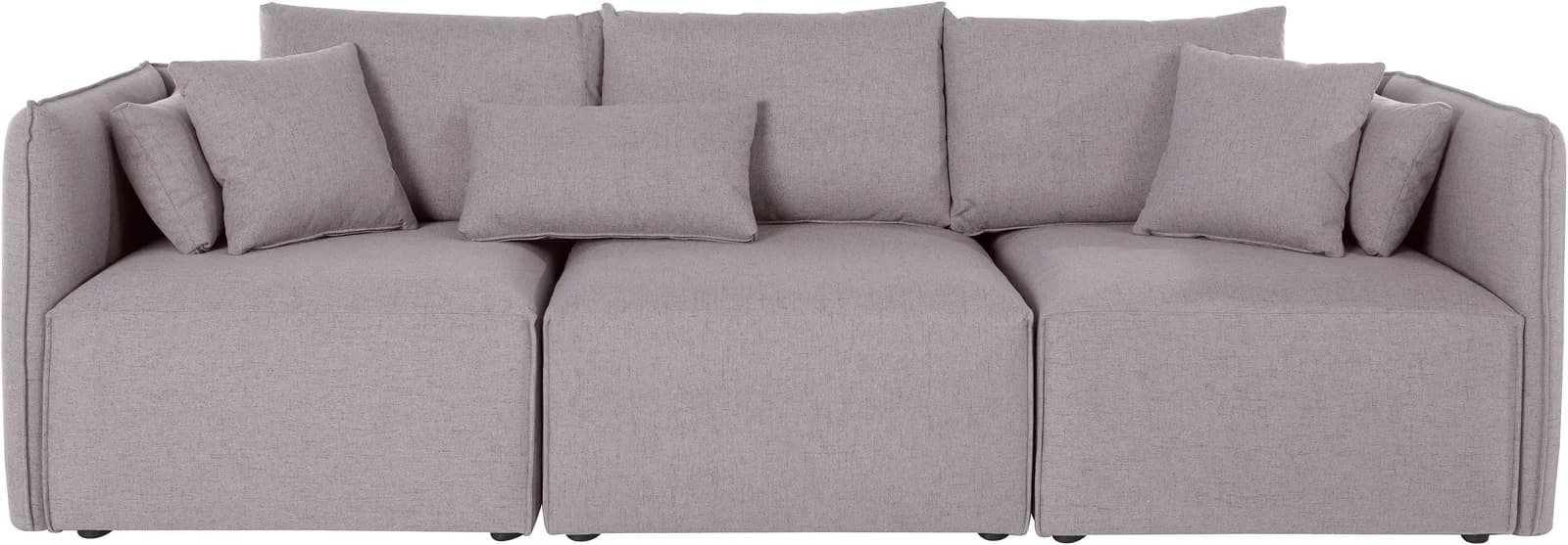 OTTO HOME Sofa Nöre 3-Sitzer Grau Samtoptik