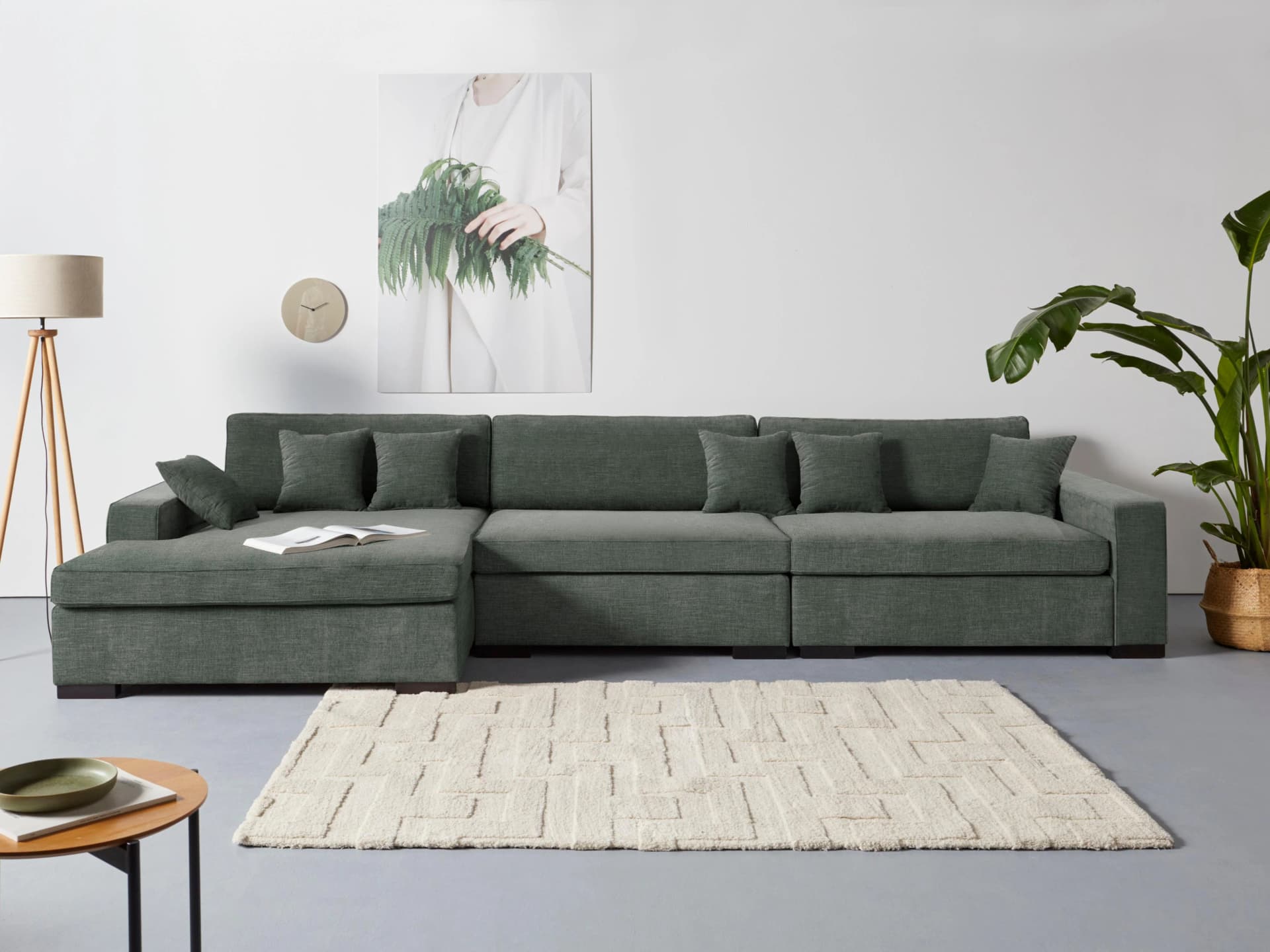 HOME AFFAIRE Skara XXL L-Form Sofa-Eckelement Grau Samtvelours