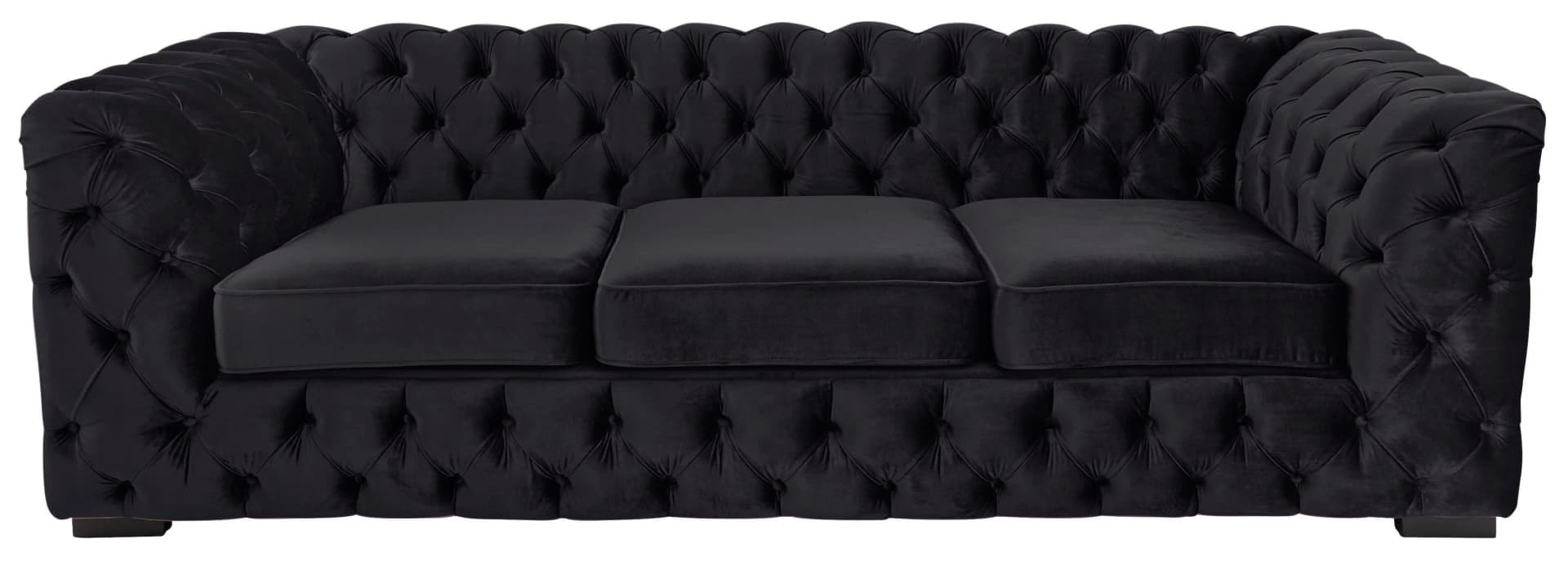 HOME AFFAIRE Chesterfield-Sofa Kalina Schwarz Samtvelours