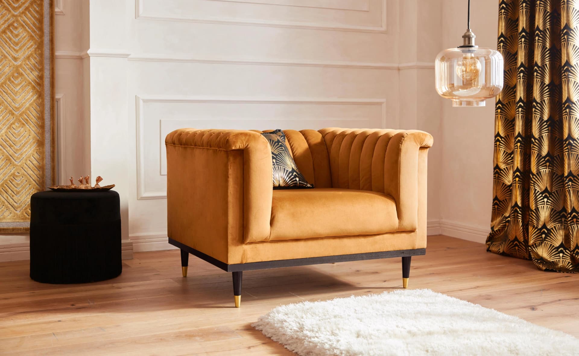 Home Affaire Sessel Chamby Gold Samtoptik