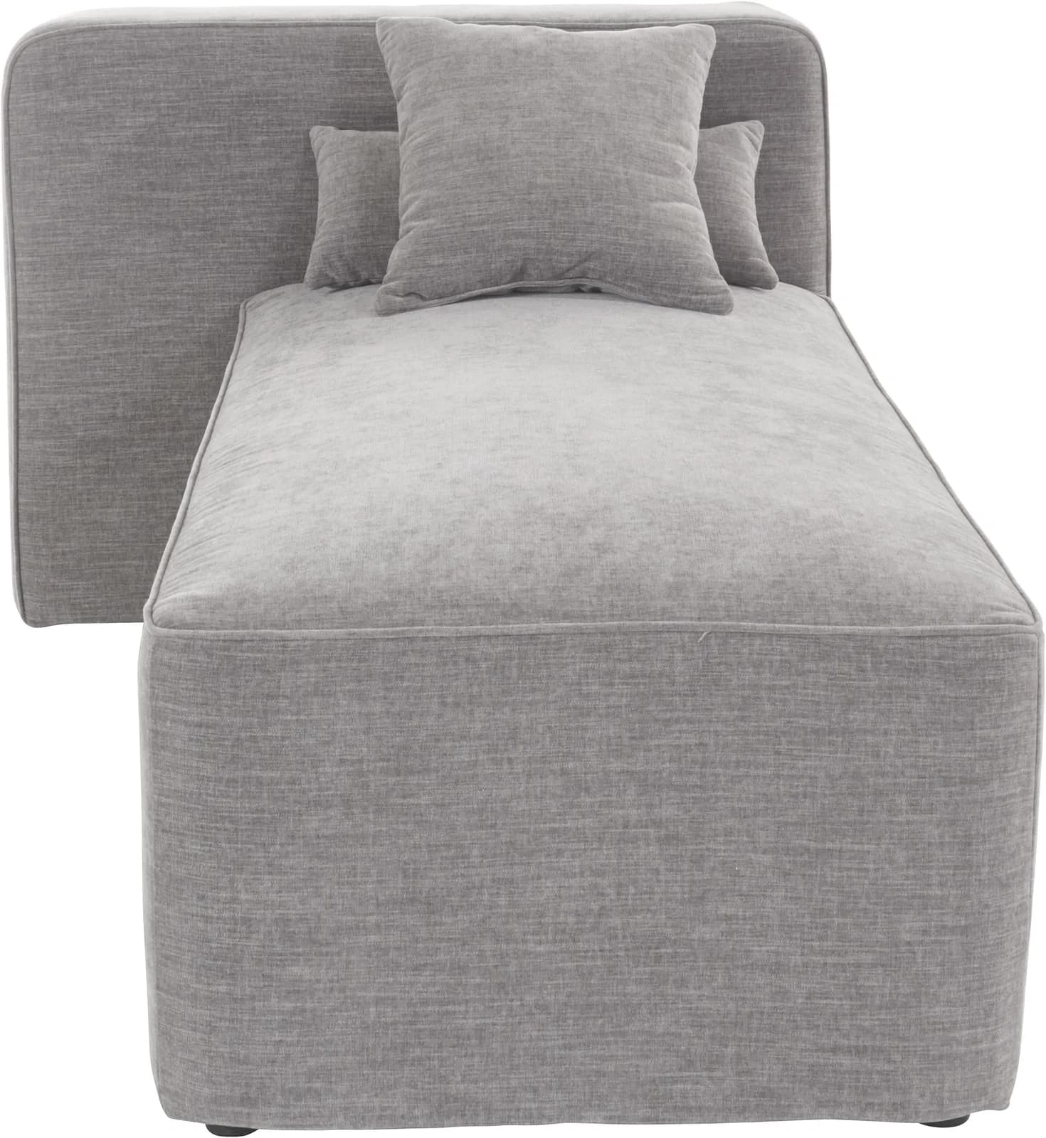HOME AFFAIRE Ottomane Sundstrup Grau Samtoptik Modulserie