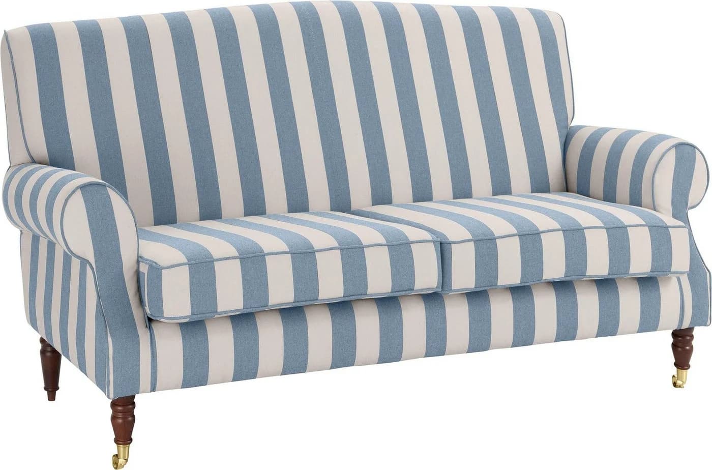 HOME AFFAIRE Rennes 2-Sitzer Sofa blau-creme Streifen