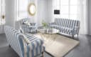 HOME AFFAIRE Rennes 2-Sitzer Sofa blau-creme Streifen Bild 3