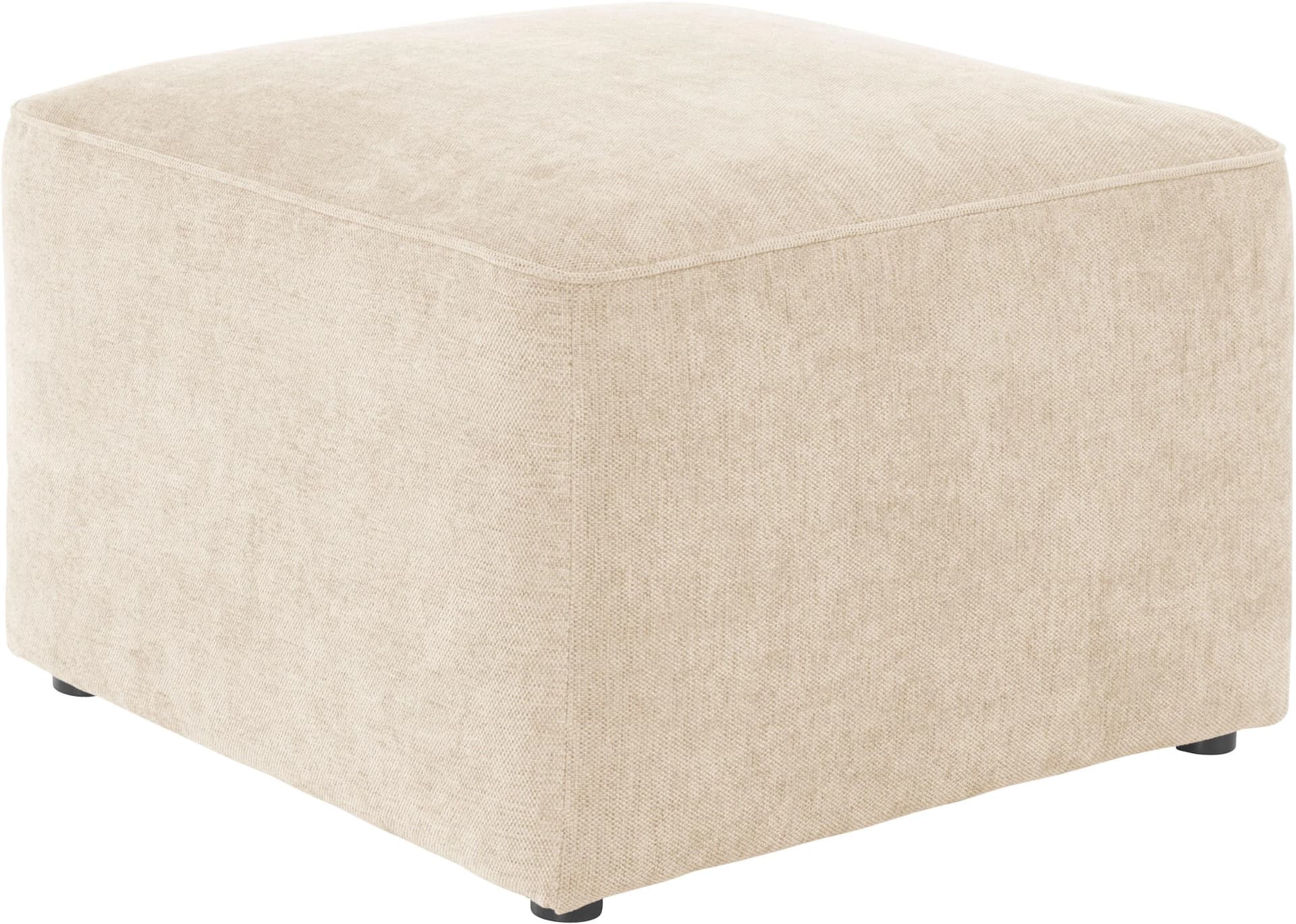 HOME AFFAIRE Hocker Sundstrup Beige Polyester Massivholz