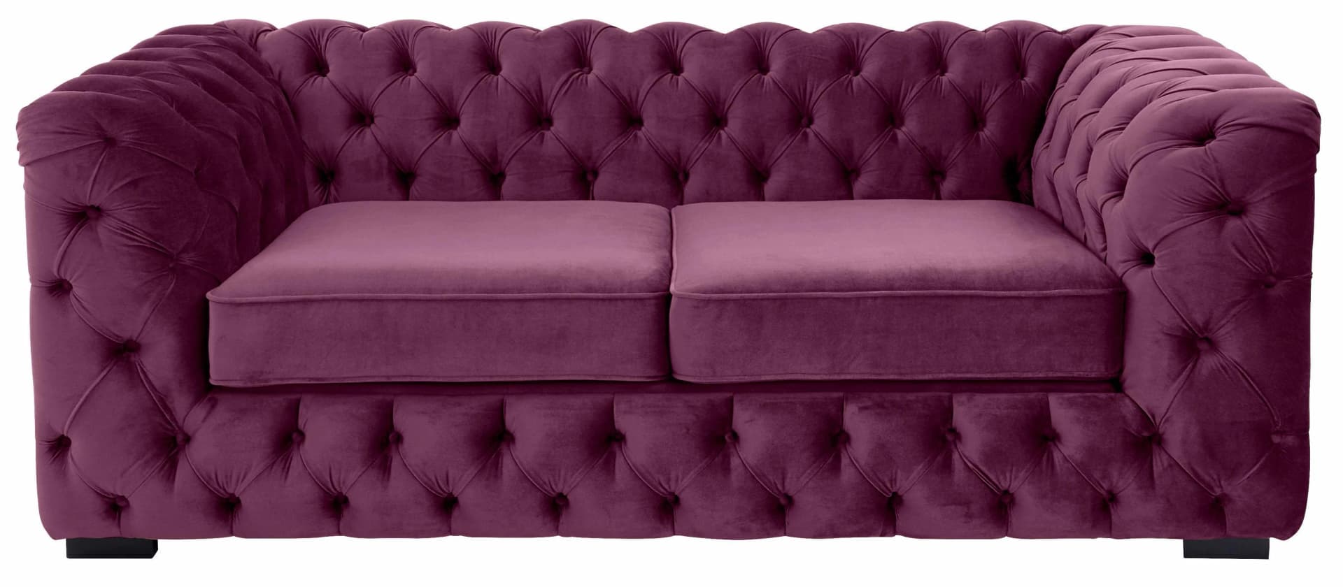 HOME AFFAIRE Chesterfield-Sofa Kalina Lila Samtvelours