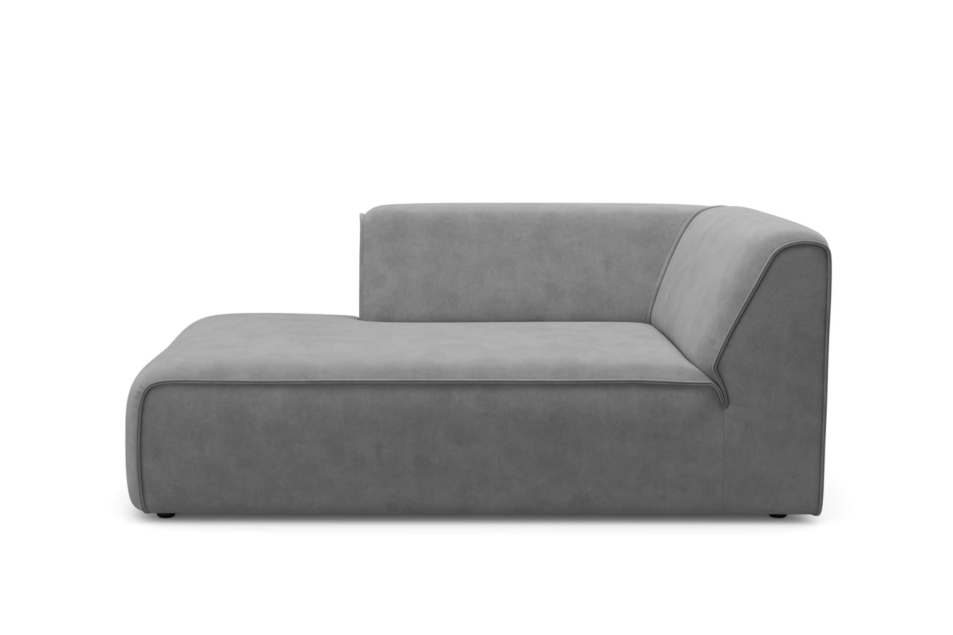OTTO HOME Merid Chaiselongue Ottomane Hellgrau Samtoptik