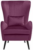 HOME AFFAIRE Sessel Salla Ohrensessel Lila Samtoptik Bild 1