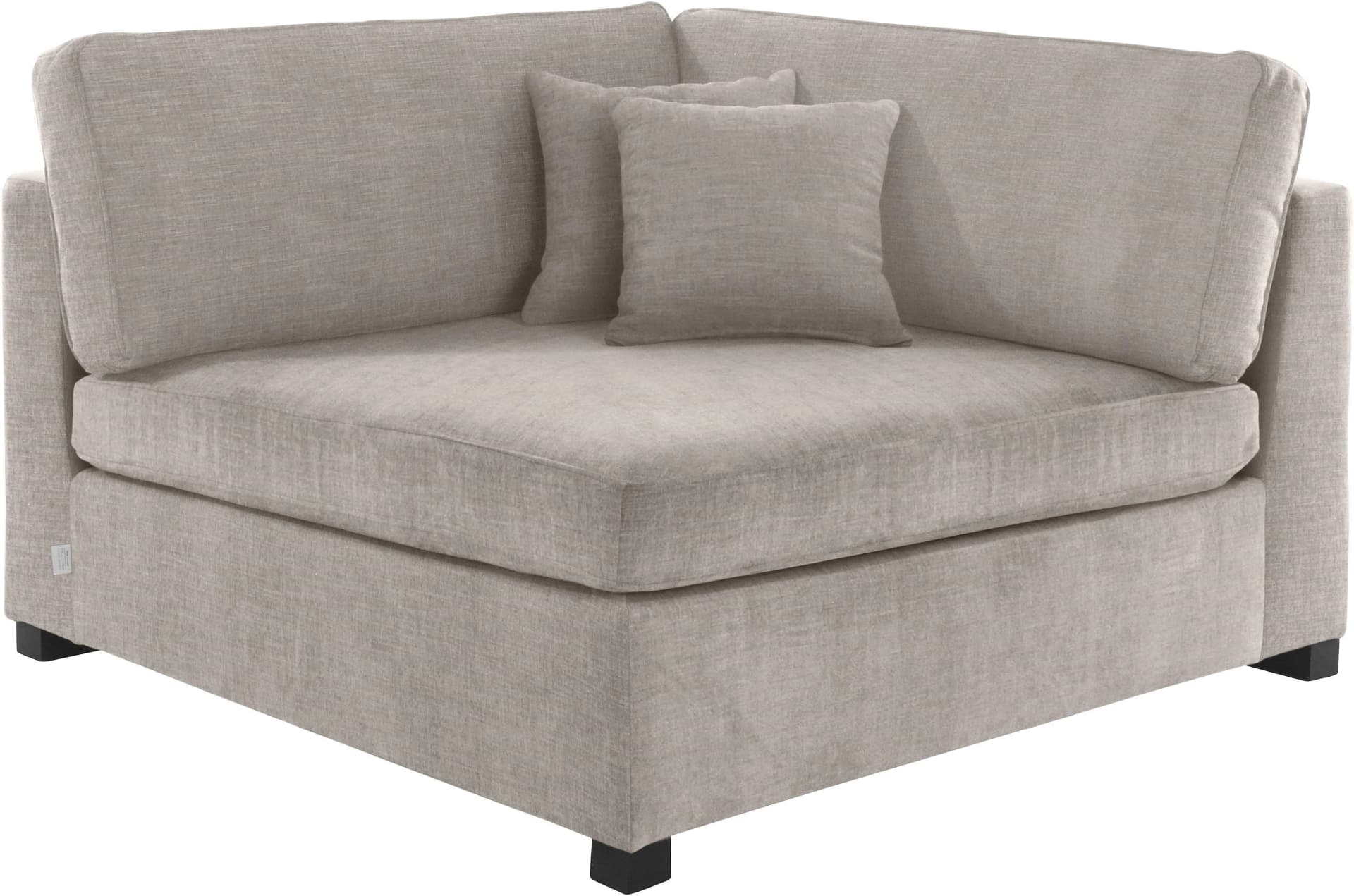 Home Affaire Skara XXL Eckelement Sofa Beige Samtvelours