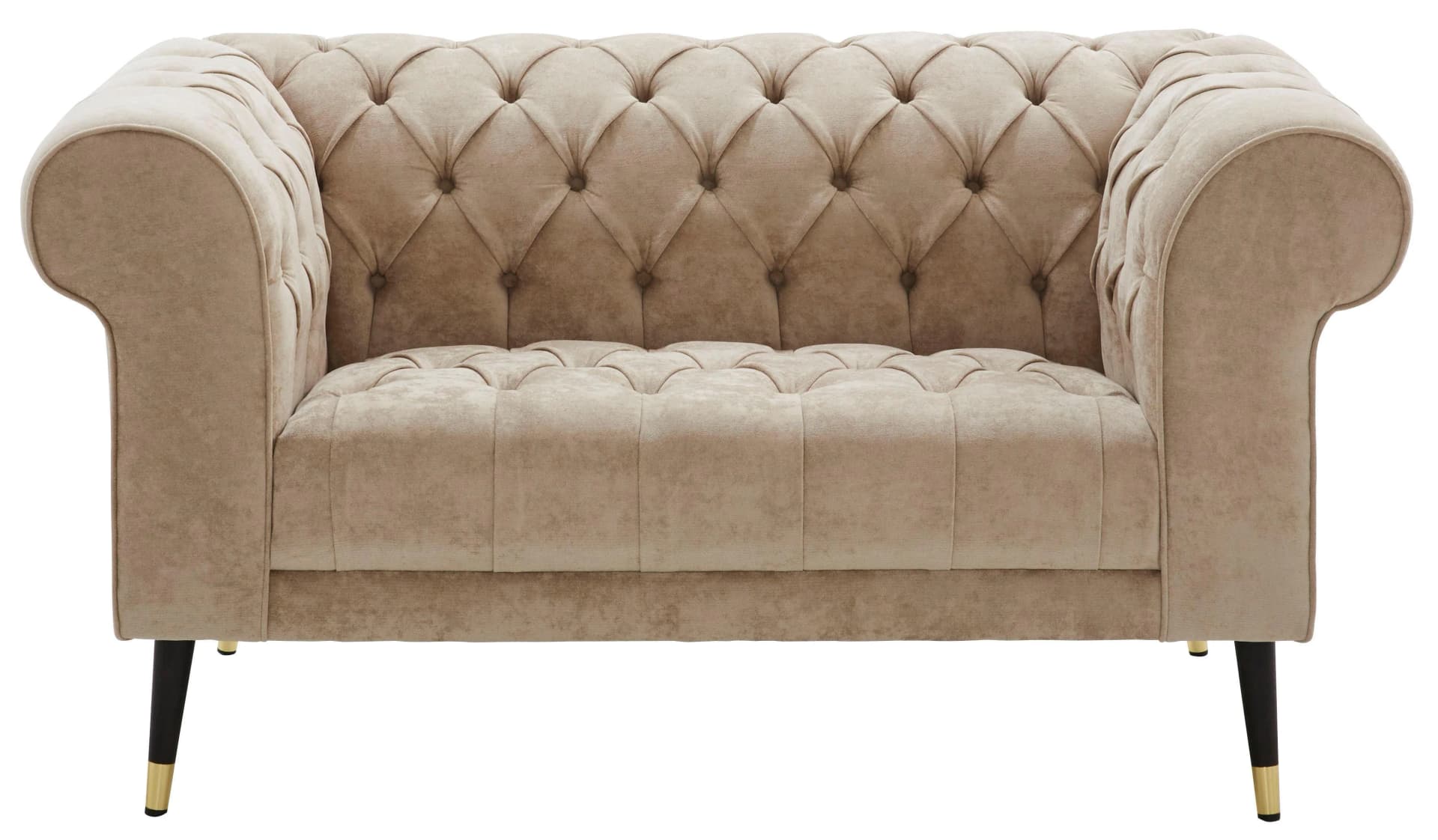 Chesterfield-Sofa HOME AFFAIRE Tinnum Beige Luxus-Microfaser Vintageoptik