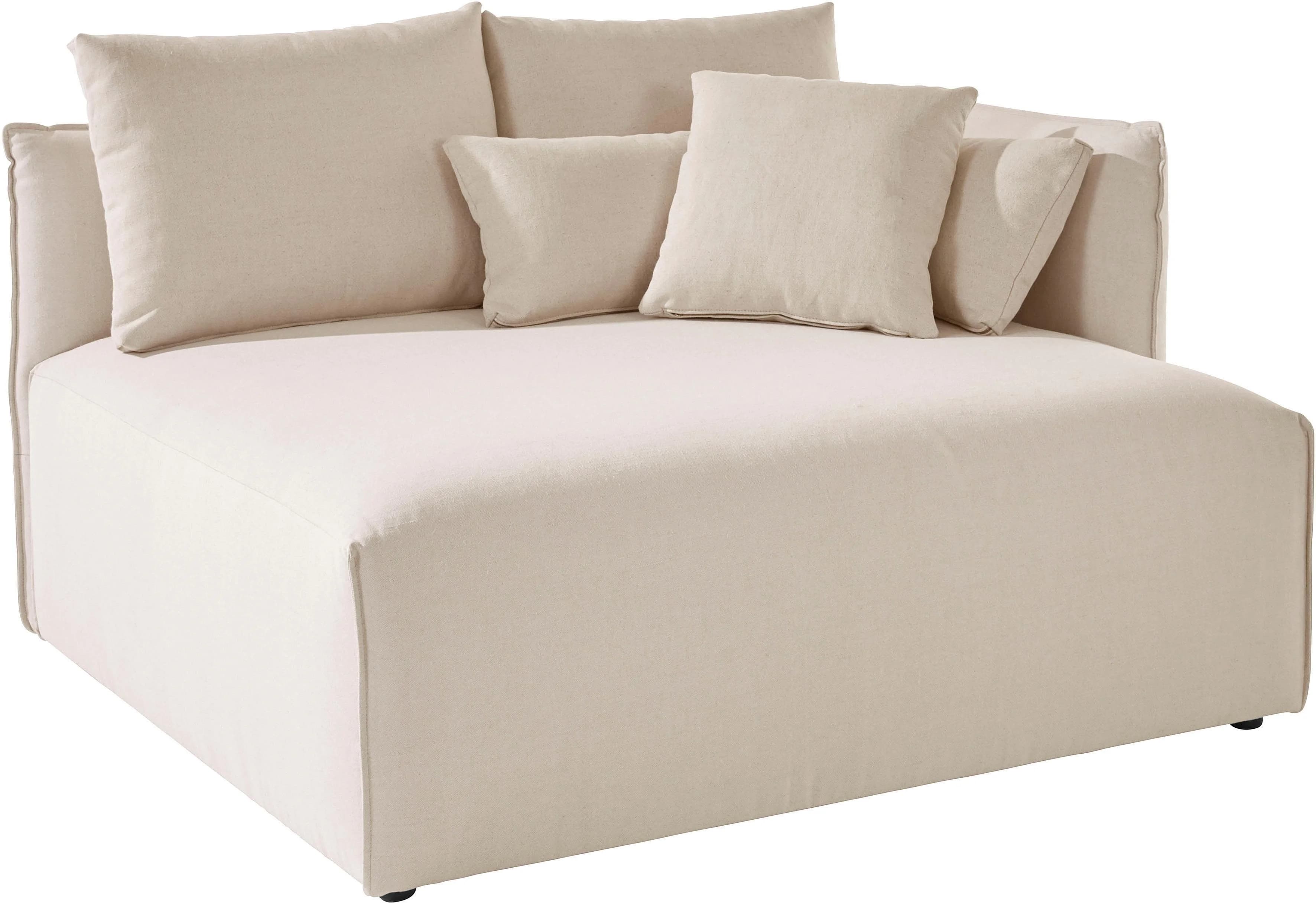 OTTO HOME Ottomane Nöre Beige Leinen-Baumwolle Mix