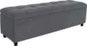 Bettbank Abgesteppt Grau mit Stauraum und Soft-Close Bild 2