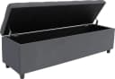 Bettbank Abgesteppt Grau mit Stauraum und Soft-Close Bild 3