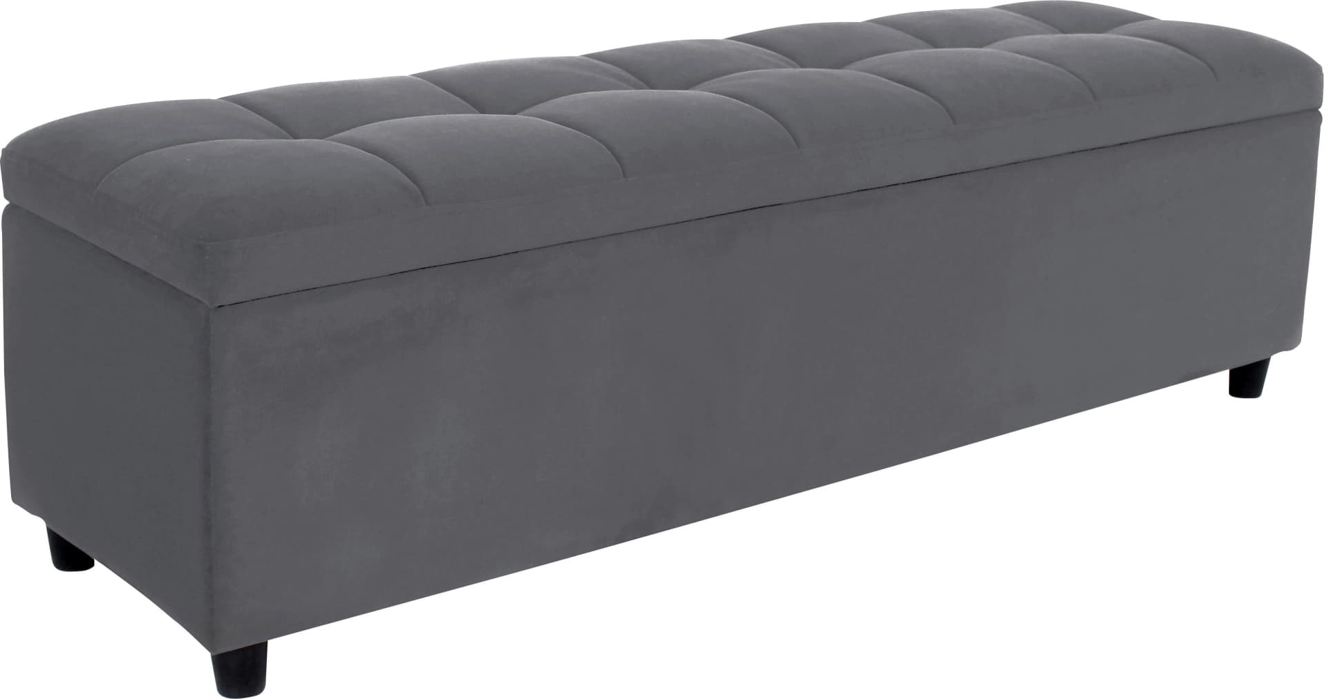 Bettbank Abgesteppt Grau mit Stauraum und Soft-Close - Bild 5