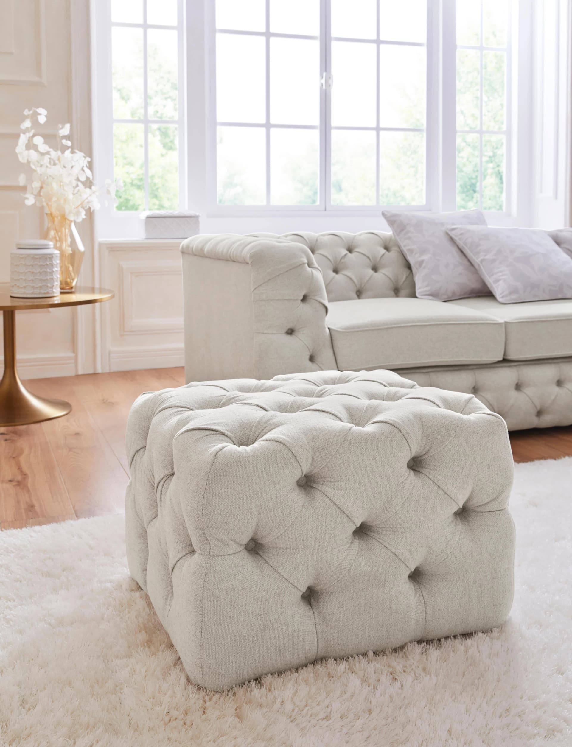 Home Affaire Polsterhocker Kalina Beige Chesterfield
