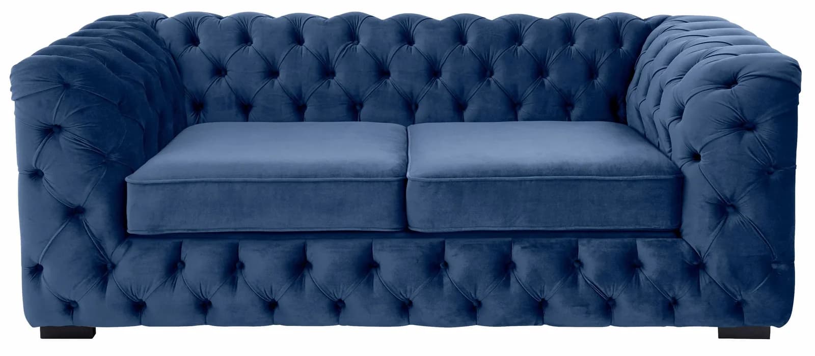 HOME AFFAIRE Chesterfield-Sofa Kalina Dunkelblau Samtvelours