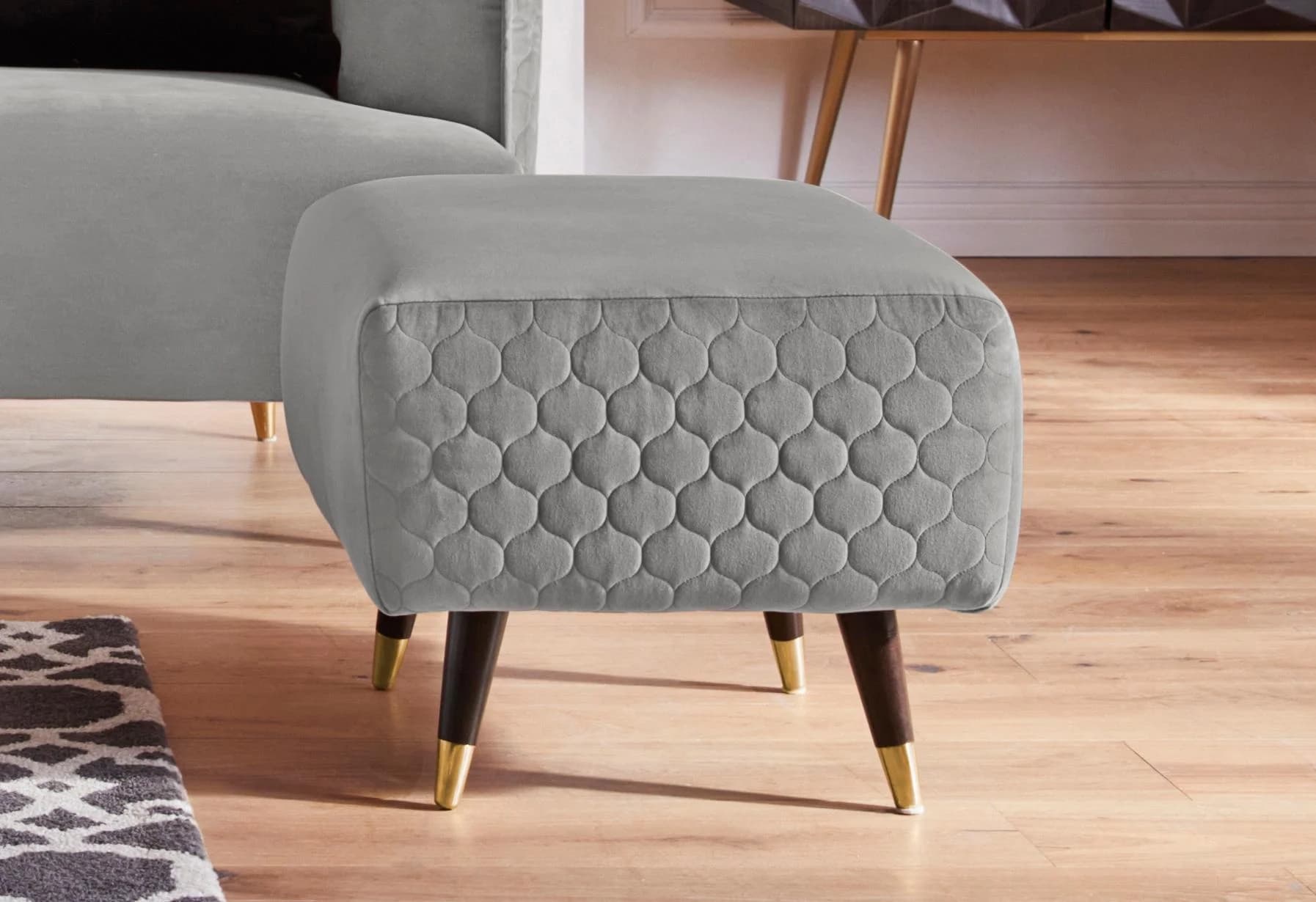 Hocker HOME AFFAIRE Oradea grau Samtoptik