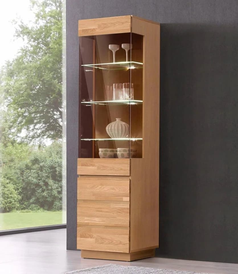 Home affaire Vitrine Laima Braun Eiche teilmassiv Landhausstil - Bild 2