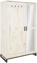 OTTO HOME Santos Garderobenschrank Weiß Massivholz mit Spiegel Bild 2