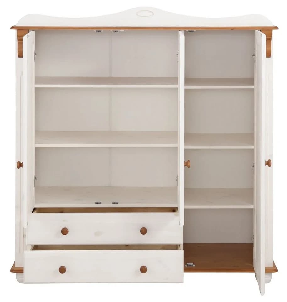 OTTO HOME Wäscheschrank Adele Massivholz Weiß-Kirschbaumfarben - Bild 5