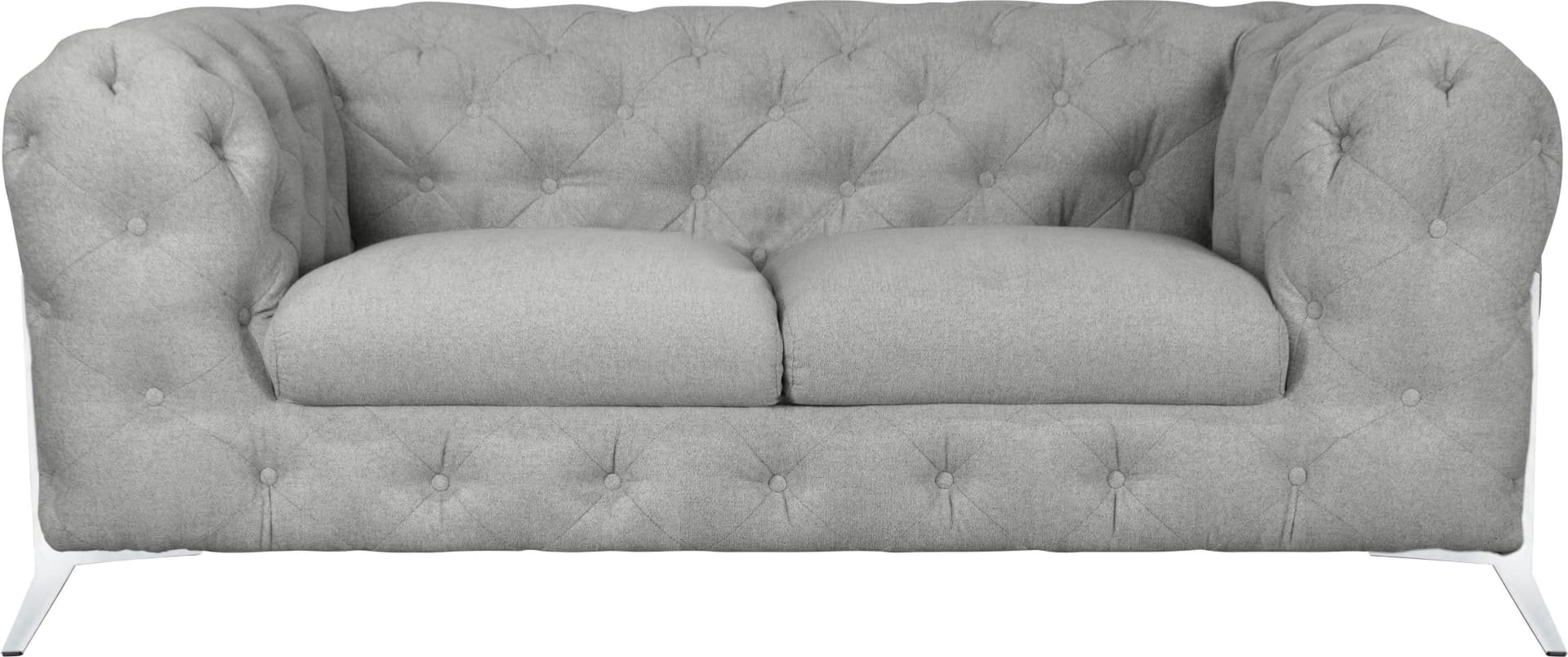 HOME AFFAIRE Chesterfield-Sofa Amaury Silber mit Knopfheftung