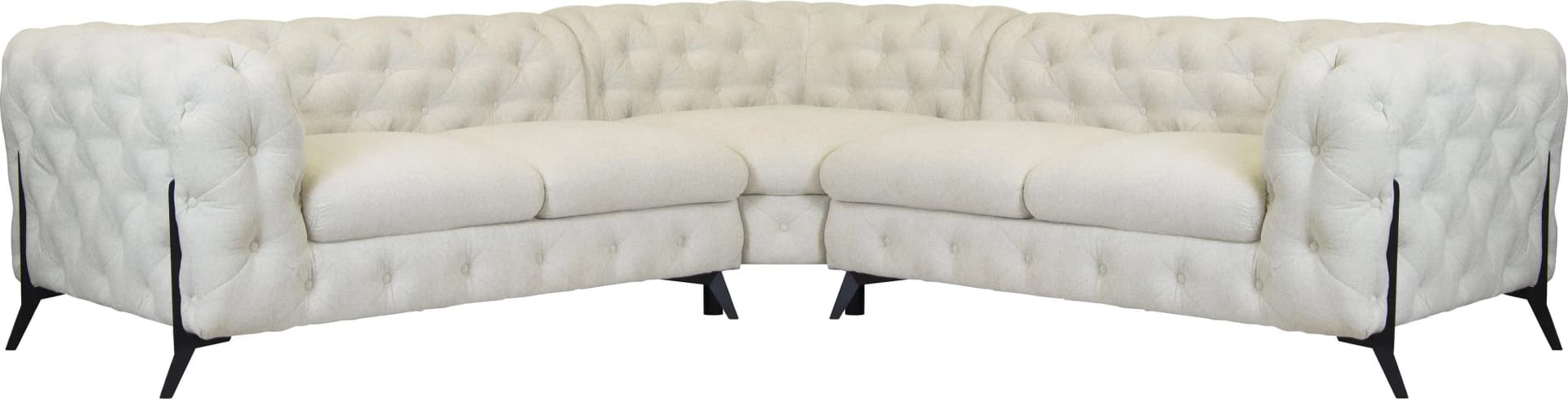 Chesterfield-Sofa Amaury L-Form Beige Home Affaire