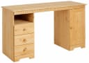 HOME AFFAIRE Schreibtisch Lisa Beige Massivholz mit Schubkästen Bild 1