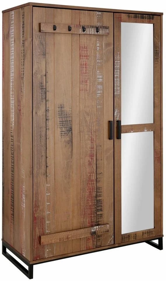 OTTO HOME Garderobenschrank Santos Massivholz mit Spiegel