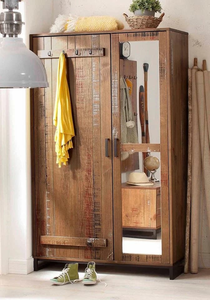 OTTO HOME Garderobenschrank Santos Massivholz mit Spiegel - Bild 2