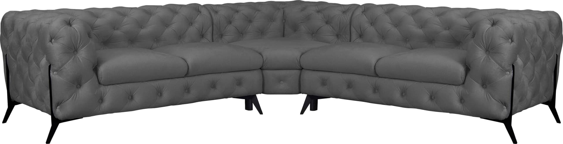 Chesterfield-Sofa HOME AFFAIRE Amaury L-Form Grau