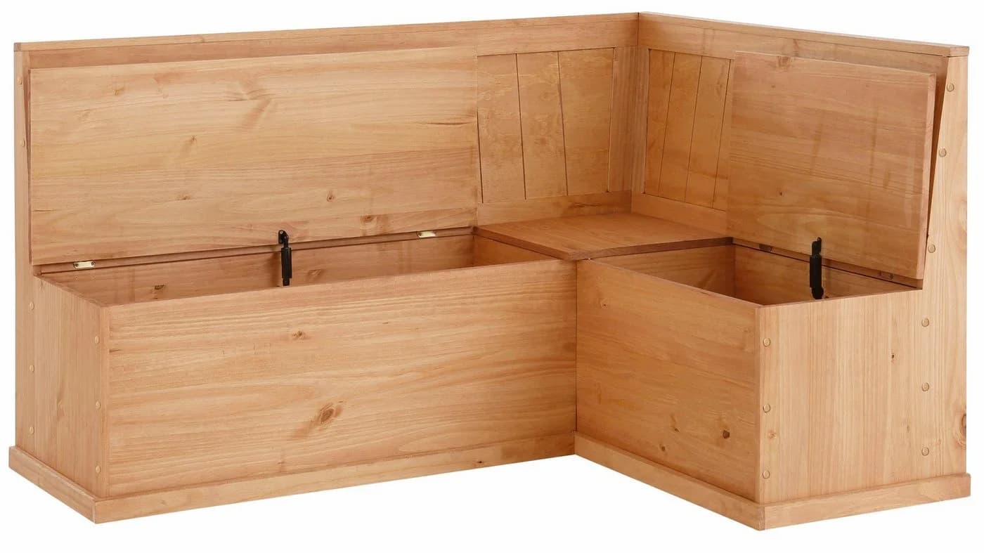 Home Affaire Eckbank Sara Massivholz Beige mit Stauraum - Bild 4