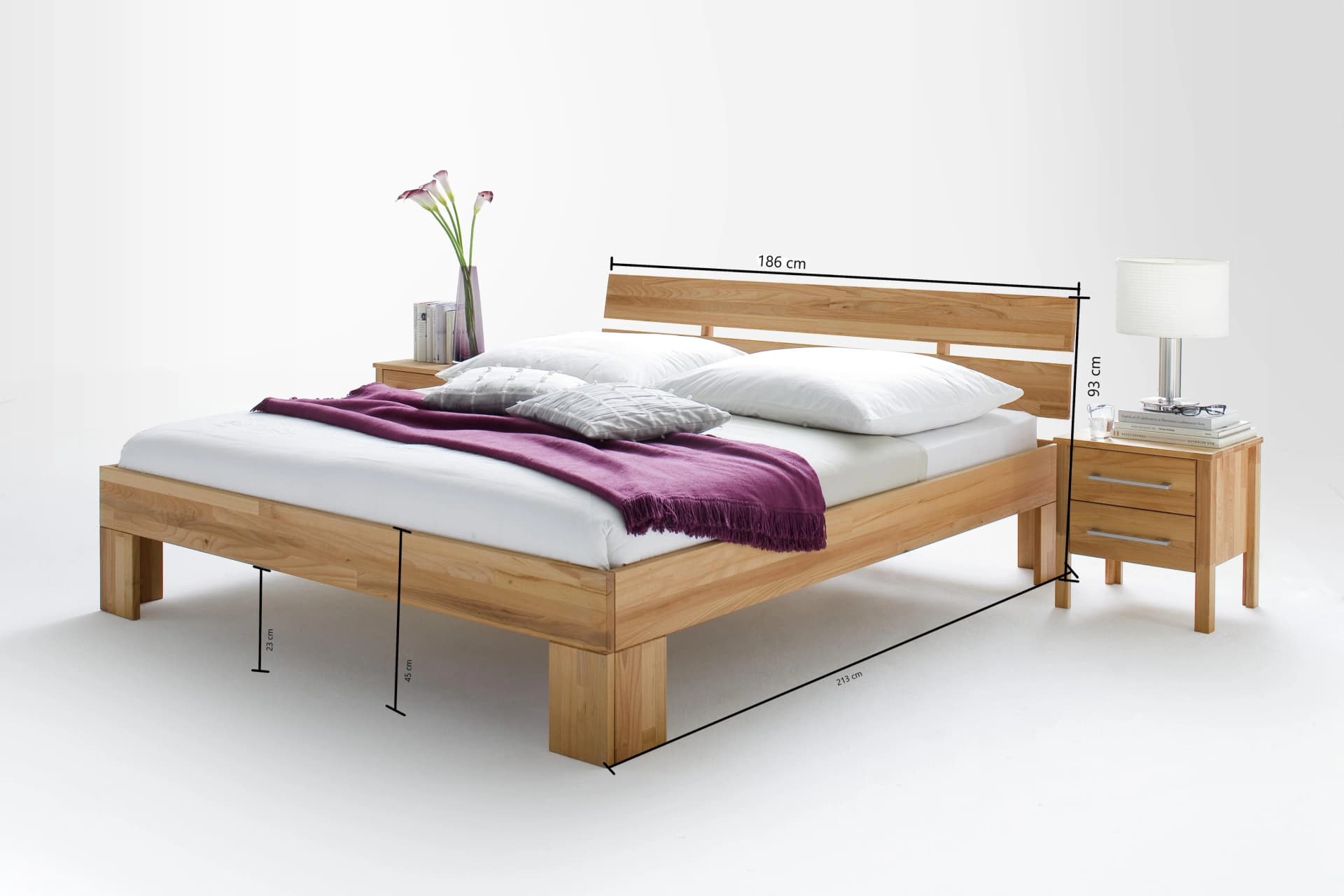 HOME AFFAIRE Massivholzbett Modesty II Kernbuche Naturfarben