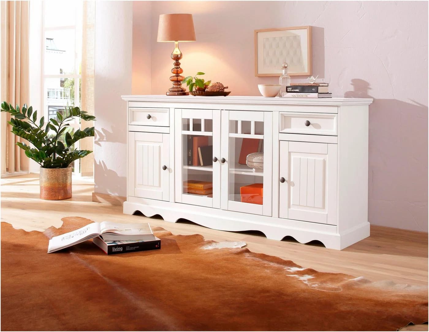 OTTO HOME Sideboard Melissa Weiß Landhausstil Massivholz - Bild 2