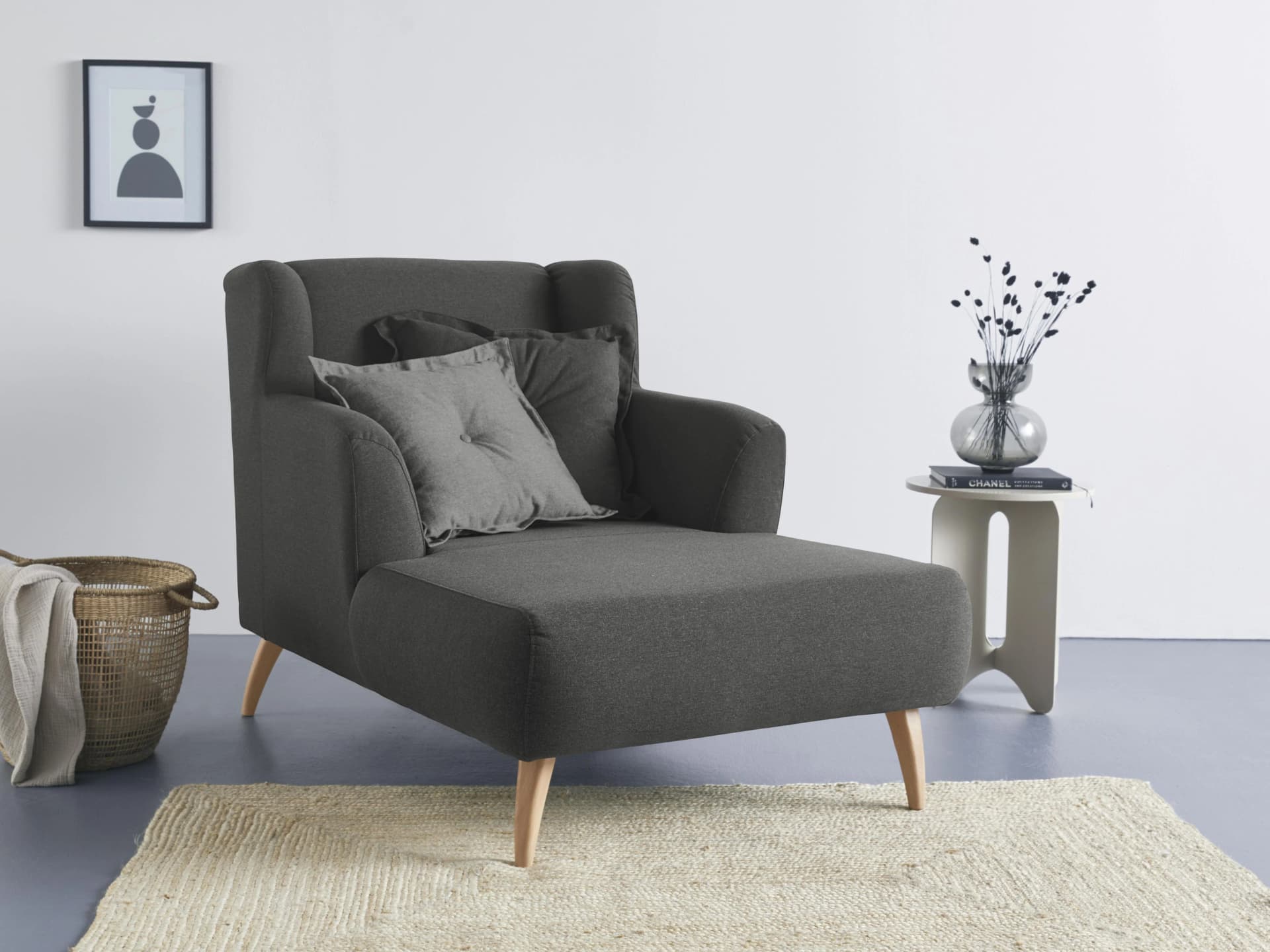 Home Affaire Baggio Kuschel Mega Lounge Big Sessel Anthrazit