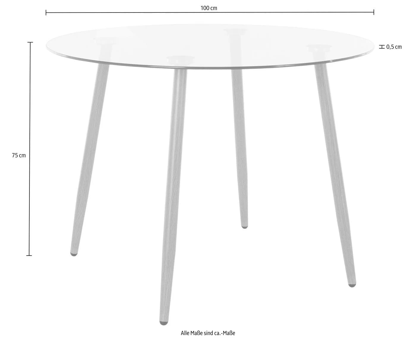 Glastisch OTTO HOME Miller Rund 100cm Braun Glas Eichefarben - Bild 5